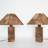 SET OF 2 CORK LAMPS IN THE STYLE OF INGO MAURER