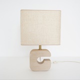 DESK LAMP IN SANDSTONE AND BEIGE COLORED FABRIC